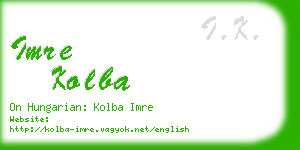 imre kolba business card